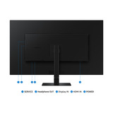 Samsung ViewFinity S7 S70D UHD 37" 4K monitor Zwart, 1x DisplayPort, 1x HDMI, 1x USB-A, 1x RJ-45