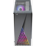 Aerocool Delta G-BK-v1 midi tower behuizing Zwart | 3x USB-A | RGB | Tempered Glass