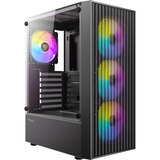 Antec AX27 RGB Elite midi tower behuizing Zwart | 3x USB-A | Tempered Glass