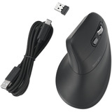 Kensington Pro Fit Ergo MY630 EQ Rechargeable Mouse Zwart, 1000 - 2400 DPI, Bluetooth, 2.4 GHz
