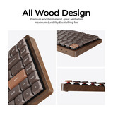 Keychron K3 Max-H1W All-Wood Special Edition, toetsenbord Houtkleur, US lay-out, Keychron Milk POM Red, RGB leds, 75%, Double-shot PBT, hot swap, 2.4GHz | Bluetooth 5.1 | USB-C