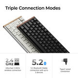 Keychron K5 Ultra 8K Wireless Custom Mechanical Keyboard Zwart, US lay-out (QWERTY), Keychron Milk POM Brown, 100%, RGB leds, LSA Double-shot PBT, USB-C | 2.4 GHz | Bluetooth 5.2