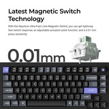 Keychron Q1 HE 8K Magnetic Switch Keyboard Wit, US lay-out (QWERTY), Keychron Ultra-Fast Lime, 75%, RGB, Hot swap, 8K