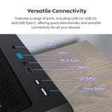 Montech X5 midi tower behuizing Zwart | 2x USB-A | 1x USB-C | Tempered Glass