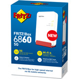 FRITZ! Box 6860 5G Edition International draadloze router Rood, Mesh, 5G