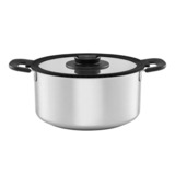 Fiskars Functional Form Pan 5,0 L roestvrij staal kookpan Roestvrij staal, 18/10 rvs | Deksel gehard glas met stoom- en kookcontrole