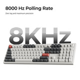 Keychron Q6 Ultra-M1 8K Wireless Custom Mechanical Keyboard Zwart, US lay-out (QWERTY), Keychron Silk POM Red, 100%, RGB, Hot swap, 8K, 2.4 GHz / Bluetooth 5.2 / USB-C