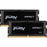 Kingston FURY Impact 64 GB DDR5-4800 (2x 32 GB) laptopgeheugen Zwart, KF548S38IBK2-64, SO-DIMM, XMP 3.0
