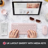 Logitech K380 Multi-Device Bluetooth Keyboard, toetsenbord Lichtroze, EU lay-out (QWERTY), Bluetooth 3.0