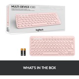 Logitech K380 Multi-Device Bluetooth Keyboard, toetsenbord Lichtroze, EU lay-out (QWERTY), Bluetooth 3.0