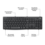 Logitech MK295 Silent Wireless Keyboard and Mouse Combo, desktopset Zwart, US lay-out