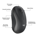 Logitech MK295 Silent Wireless Keyboard and Mouse Combo desktopset Zwart, US-International lay-out (QWERTY), 100%