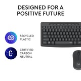 Logitech MK295 Silent Wireless Keyboard and Mouse Combo desktopset Zwart, US-International lay-out (QWERTY), 100%
