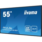 iiyama ProLite LH5541UHS-B2 54.6" 4K Ultra HD Public Display Zwart, 3x HDMI, VGA, USB-A, RJ-45