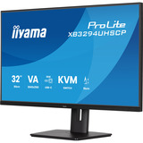 iiyama ProLite XB3294UHSCP-B1 31.5" 4K UHD gaming monitor Zwart, HDMI, DisplayPort, USB-C, LAN, Audio