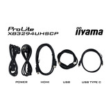 iiyama ProLite XB3294UHSCP-B1 31.5" 4K UHD monitor Zwart, 2x HDMI, DisplayPort, 2x USB-A, 2x USB-C