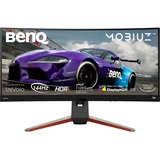 BenQ MOBIUZ EX3415R 34" UltraWide Gaming Monitor Donkergrijs/rood, 2x HDMI, 1x DisplayPort, Sound, 144Hz