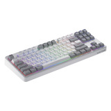 Hator Rockfall 3 TKL Wireless, gaming toetsenbord Wit, US lay-out, HATOR Aurum Orange, RGB, PBT keycaps, Hotswap, 2.4 GHz / Bluetooth / USB-C