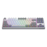 Hator Rockfall 3 TKL Wireless, gaming toetsenbord Wit, US lay-out, HATOR Aurum Orange, RGB, PBT keycaps, Hotswap, 2.4 GHz / Bluetooth / USB-C