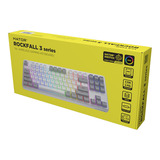 Hator Rockfall 3 TKL Wireless, gaming toetsenbord Wit, US lay-out, HATOR Aurum Orange, RGB, PBT keycaps, Hotswap, 2.4 GHz / Bluetooth / USB-C