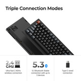 Keychron V5 Ultra 8K Wireless Custom Mechanical Keyboard Zwart, US lay-out (QWERTY), Keychron Silk POM Brown, 96%, RGB, Hot swap, 2.4 GHz | Bluetooth 5.3 | USB-C