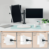 Leitz Ergo Slim Dubbele Monitorarm Zwart