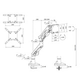Neomounts ACE gaming DS70-256BL1 Gaming monitorarm Paars/zwart, Gasveer, Topfix, 180°-stop