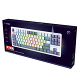 Trust GXT 872 Xyra Mechanisch TKL-gamingtoetsenbord, gaming toetsenbord Wit, US lay-out, Leobog Seiya, 80% (TKL), RGB, hot swap