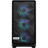 Fractal Design Meshify 2 RGB Black TG Light Tint midi tower behuizing Zwart | 3x USB-A | Window