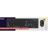 Trust Ody II Stille draadloze toetsenbord- en muisset, desktopset Zwart, US lay-out, Membraan, 800 dpi - 1.600 dpi