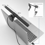 ACT Connectivity Dimbare clip-on laptop LED-lichtbalk led-bar Zwart, USB-voeding, 3000K-6500K