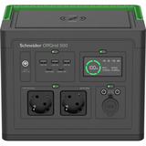 APC Schneider OffGrid draagbare Power station 500 powerstation Zwart/groen, PPS500-GR, Lithium-ion batterij 517Wh, 2x 230V 500W, 3x USB-A, 2x USB-C PD
