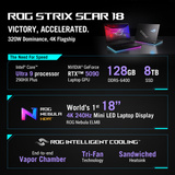 ASUS ROG Strix SCAR 18 G835LXG-TQ378W 18"  gaming laptop Zwart | Core Ultra 9 290HX Plus | RTX 5090 | 64 GB | 2x 2 TB SSD