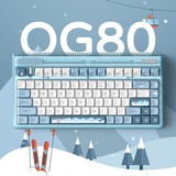 Iqunix OG80 Wintertide Wireless Mechanical Keyboard Lichtblauw, US lay-out (QWERTY), Cherry MX Red, 80% (TKL)	, RGB leds, Hot-swappable, PBT, 2.4GHz | Bluetooth 5.1 | USB-C
