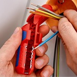 KNIPEX Ergostrip universeel ontmantelingsgereedschap 16 95 02 SB kabelstrip- /ontmantelingsgereedschap Rood/blauw, links-handig