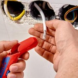 KNIPEX Ergostrip universeel ontmantelingsgereedschap 16 95 02 SB kabelstrip- /ontmantelingsgereedschap Rood/blauw, links-handig