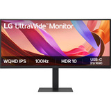 LG UltraWide 34U650A-B 34" curved monitor Zwart, 2x HDMI, DisplayPort, 3x USB-A, USB-B, USB-C, RJ-45