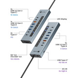 ICY BOX IB-HUB1742CR-C2PD dockingstation Lichtblauw