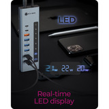 ICY BOX IB-HUB1742CR-C2PD dockingstation Lichtblauw