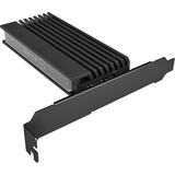 ICY BOX IB-PCI214M2-HSL, uitbreidingskaart voor NVMe-SSD adapter Zwart, Met heatsink en ledstrook