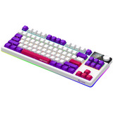 LORGAR KBP70TKLW RGB mechanisch gaming toetsenbord Wit, US lay-out (QWERTY), LOGAR Toxic Purple, 80% (TKL)	, RGB, Hot-swappable, PBT Double-shot, Bluetooth | 2.4GHz | USB