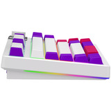 LORGAR KBP70TKLW RGB mechanisch gaming toetsenbord Wit, US lay-out (QWERTY), LOGAR Toxic Purple, 80% (TKL)	, RGB, Hot-swappable, PBT Double-shot, Bluetooth | 2.4GHz | USB