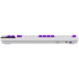 LORGAR KBP70TKLW RGB mechanisch gaming toetsenbord Wit, US lay-out (QWERTY), LOGAR Toxic Purple, 80% (TKL)	, RGB, Hot-swappable, PBT Double-shot, Bluetooth | 2.4GHz | USB
