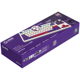 LORGAR KBP70TKLW RGB mechanisch gaming toetsenbord Wit, US lay-out (QWERTY), LOGAR Toxic Purple, 80% (TKL)	, RGB, Hot-swappable, PBT Double-shot, Bluetooth | 2.4GHz | USB