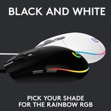 Logitech G203 LIGHTSYNC gaming muis Zwart, 200 - 8000 dpi, RGB leds