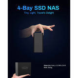 TerraMaster F4 SSD nas Zwart, 1x 5GbE, HDMI, USB