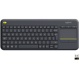Logitech Wireless Touch Keyboard K400 Plus, toetsenbord antraciet, EU lay-out (QWERTY)