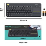 Logitech Wireless Touch Keyboard K400 Plus, toetsenbord Antraciet, EU lay-out (QWERTY)