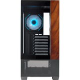 Cooler Master Elite 690 Wood midi tower behuizing Zwart/houtkleur | 2x USB-A | 1x USB-C | RGB | Tempered Glass