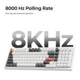 Keychron Q5 Ultra-M3 8K Wireless Custom Mechanical Keyboard Wit, US lay-out (QWERTY), Keychron Silk POM Red, 96%, RGB, Hot swap, 8K, 2.4 GHz | Bluetooth 5.2 | USB-C
